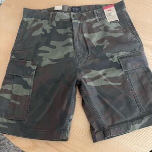 Levis Shorts Mens 36 Green Camp Cargo Pockets Thick Heavy